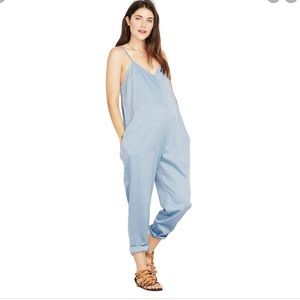 hatch maternity chambray jumpsuit